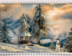 Гиф открытка Зима