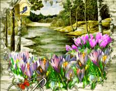 Анимационная картинка на тему Весна
