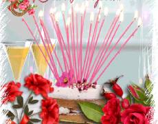 Торт со свечками на День Рождения!
