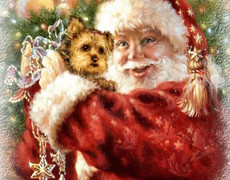 Картинка с Дедом Морозом и собакой