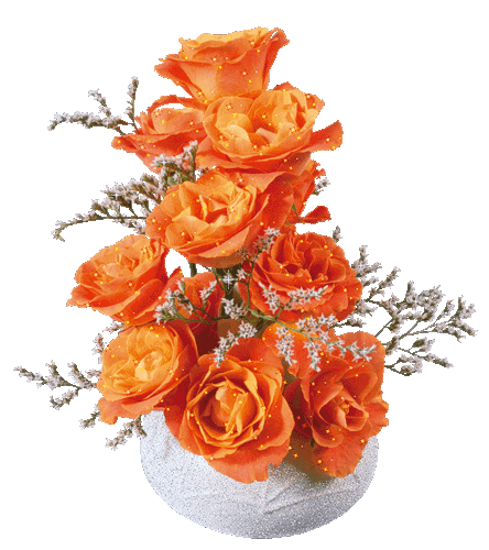Гиф картинка Оранжевые розы